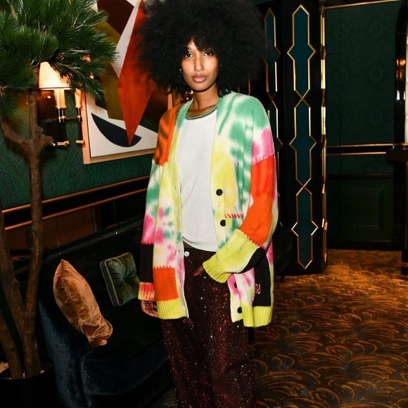 FRAME x Julia Sarr Jamoios Tie Dye Cashmere Cardigan M - Picture 2 of 13